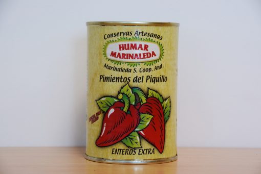 Foto de una lata de pimientos del piquillo de Marinaleda